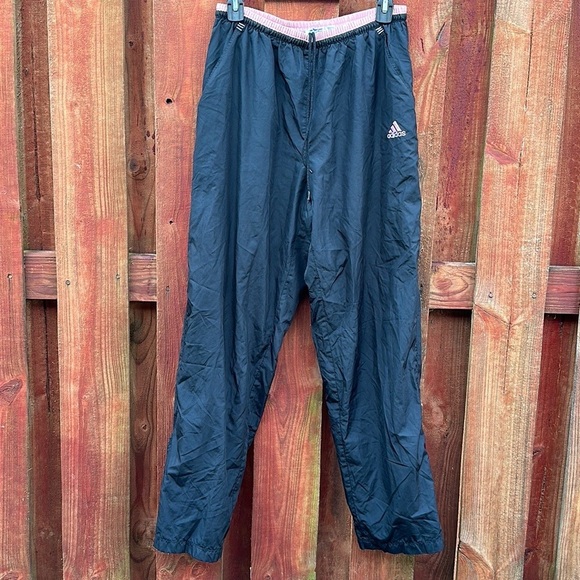 Adidas Womenswear Track Pants Black/Pink Drawstring Pocket Size M - Picture 1 of 14